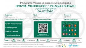 Plagát Spoznaj Mikroregión 11 PLUS na kolesách - júl 2020